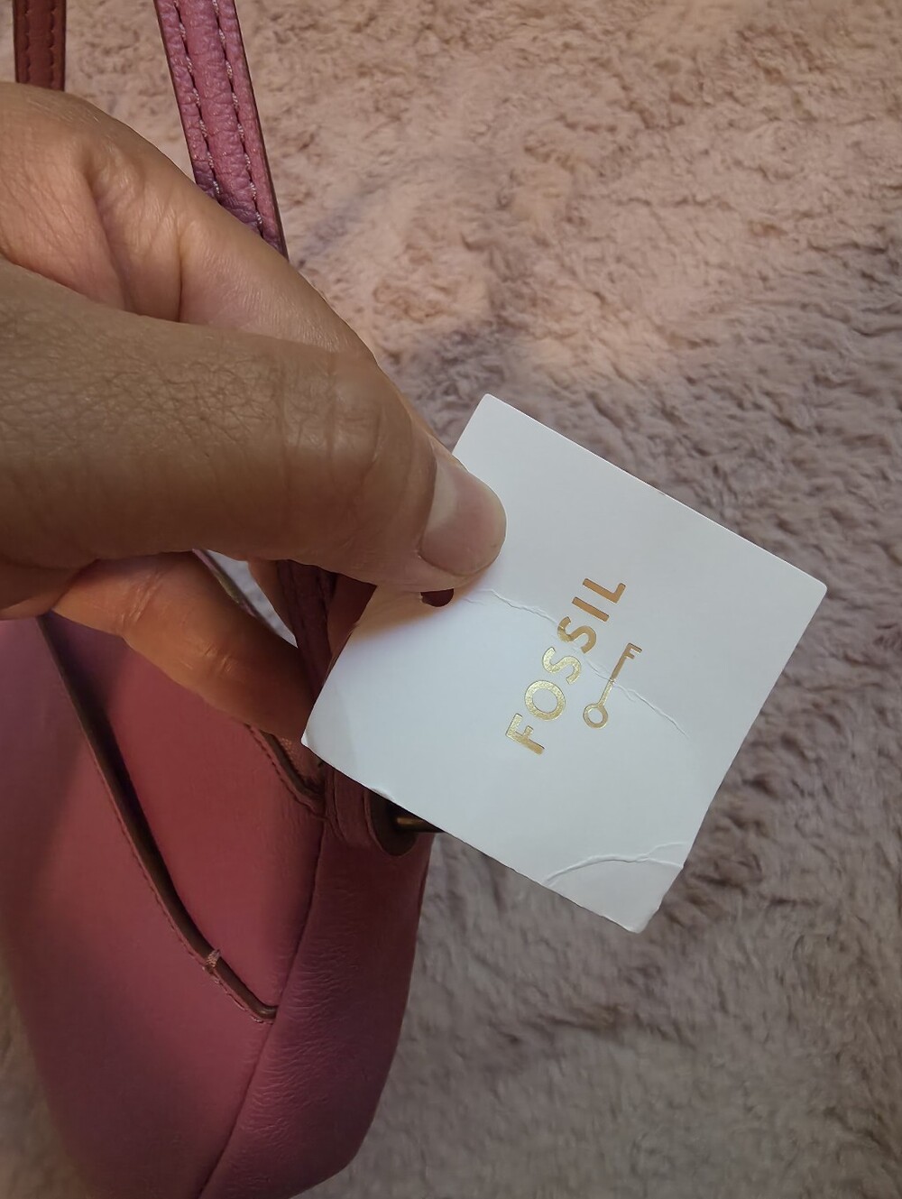 Fossil Rose-Pink Leather Shoulder Bag - Picture 5 of 8